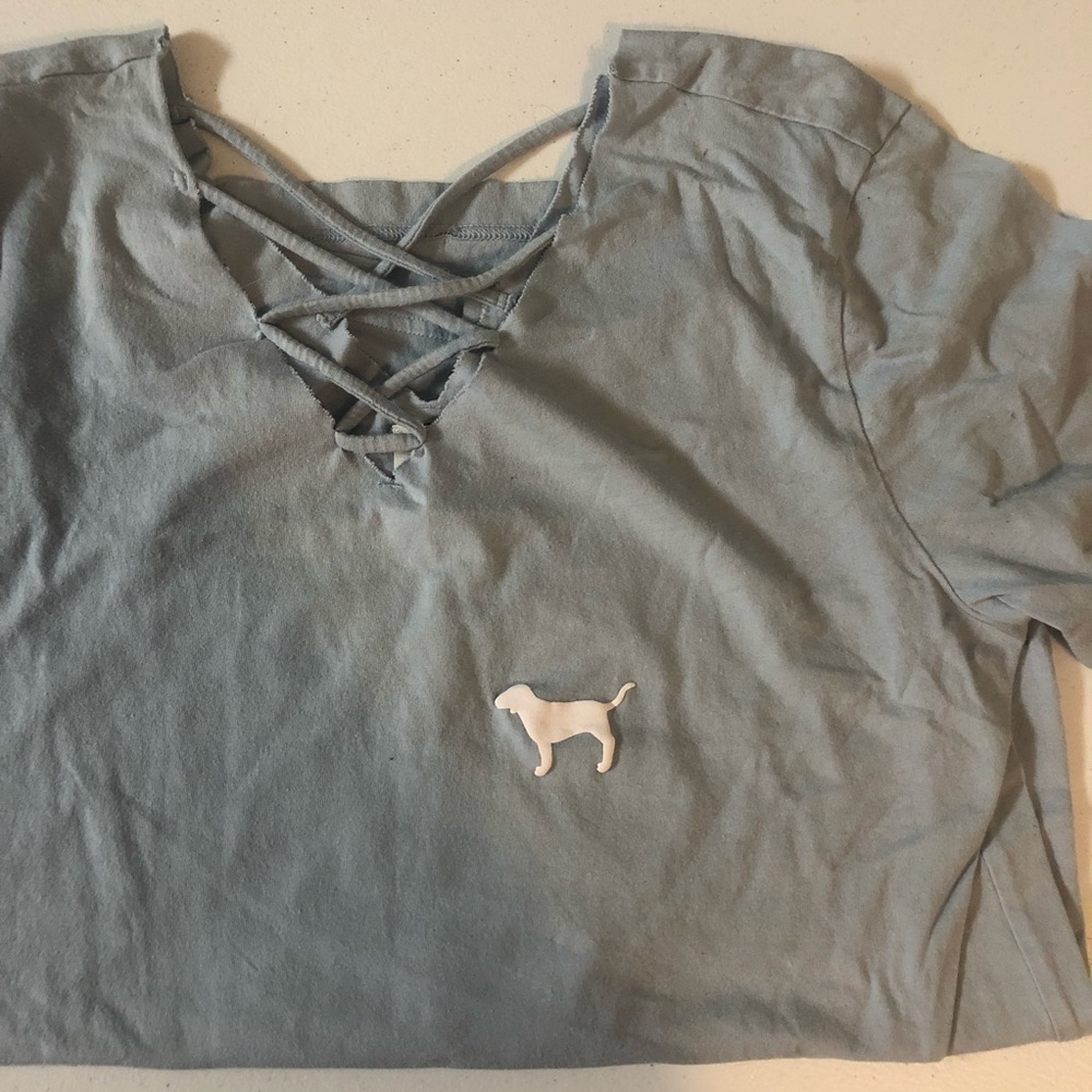 PINK light blue shirt